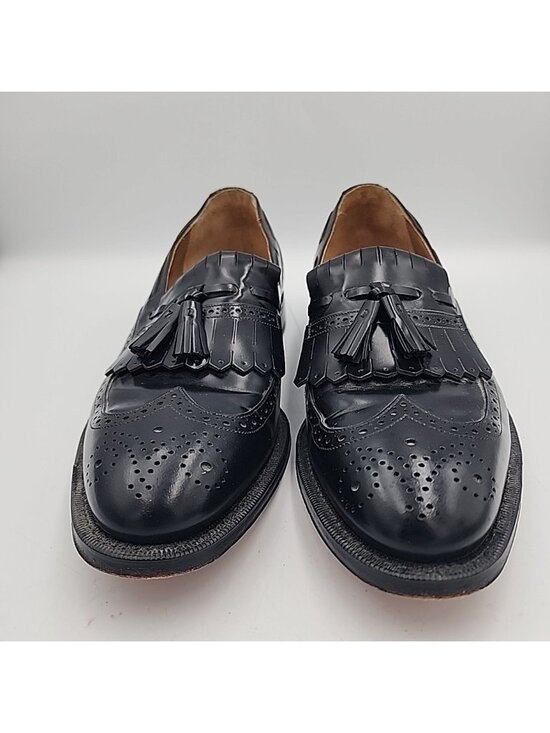 Johnston & Murphy Men\'s Loafers Tassel Wing Tip Black Leather 8.5 95209 Optima main image 6